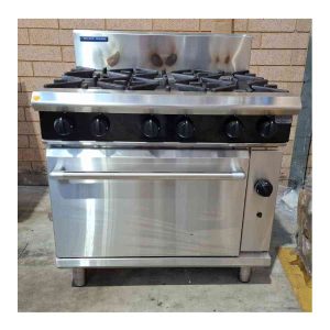 Used Blue Seal G506D-BLK-NG-135 Black Series 900mm Modular Gas Range with 6 Burner Cooktop on 2/1 GN Static Oven