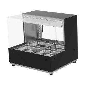 Woodson WH.HFSQB22 2 Module Square Glass Hot Food Display in Black