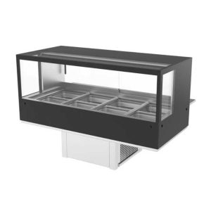 Woodson WR.CFSQB24 4 Module Square Glass Cold Food Display in Black