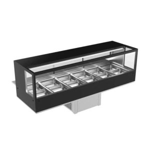 Woodson WR.CFSQaWoodson WR.CFSQB26 6 Module Square Glass Cold Food Display in Black